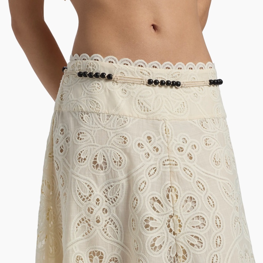 Zimmermann  Rhiannon Lace Cotton A-Line Midi-Skirt. Size 1 - Picture 6 of 7